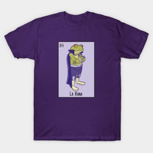 La Rana // Mexican Luchador Frog Loteria Card T-Shirt